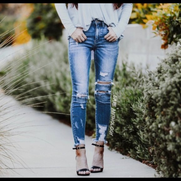DAISY JANE II Distressed Skinny Jeans-LAST PAIR - Picture 3 of 5